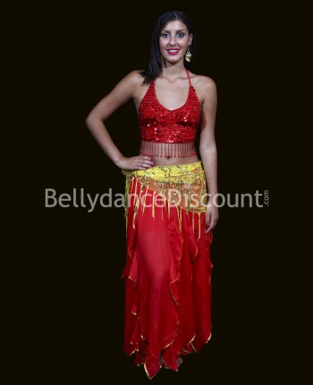 Red Bellydance beaded top