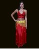 Top de danse orientale perlé rouge