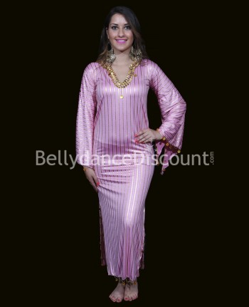 Traje Baladi/Saïdi para danza del vientre rosa pálido