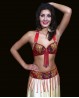 Set soutien-gorge + ceinture de danse orientale rouge et or