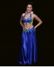 Navy blue belly dance bra + belt set with strass