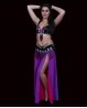 Jupe doublée de danse orientale violette et fuchsia
