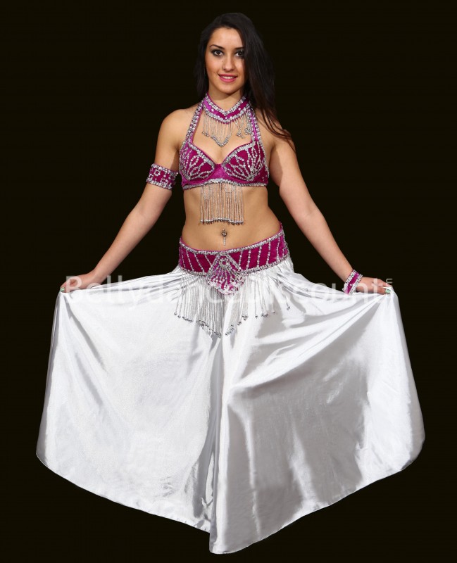 Set soutien-gorge + ceinture de danse orientale velours violet
