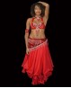 Jupe doublée de danse orientale rouge