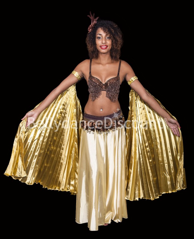 Gold belly dance satin skirt