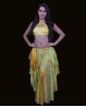 Top corto amarillo y verde para danza de vientre