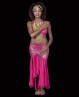 Top de danse orientale brillant rose fuchsia
