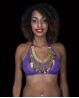 Top de danza del vientre brillante morado