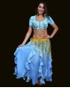 Top corto de danza del vientre y Bollywood azul claro