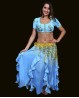 Top corto di danza del ventre e Bollywood azzurro