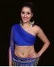 Top di danza del ventre 1 manica con strass blu scuro