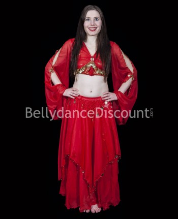 Red belly dance skirt with...