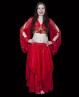Falda forrada roja para danza del vientre