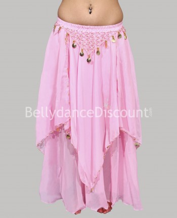 Light pink belly dance skirt with lining