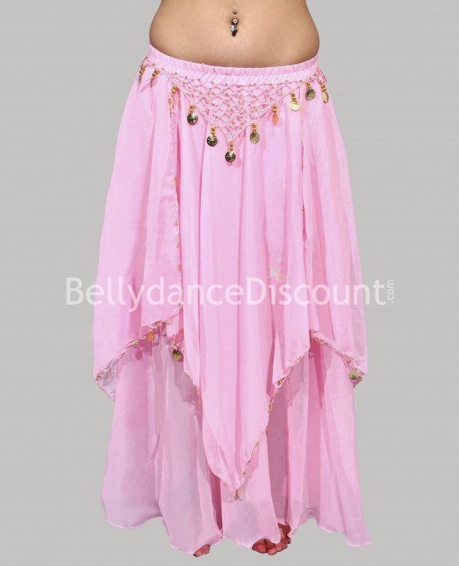 Light pink belly dance skirt with lining - 20,70
