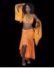 Bellydance veiled sleeves orange