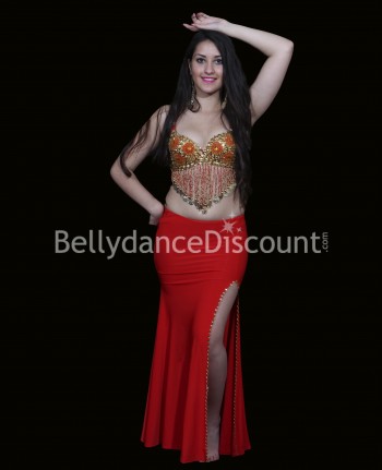 Red Bellydance pencil skirt