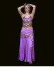 Falda de danza del vientre malva con abertura