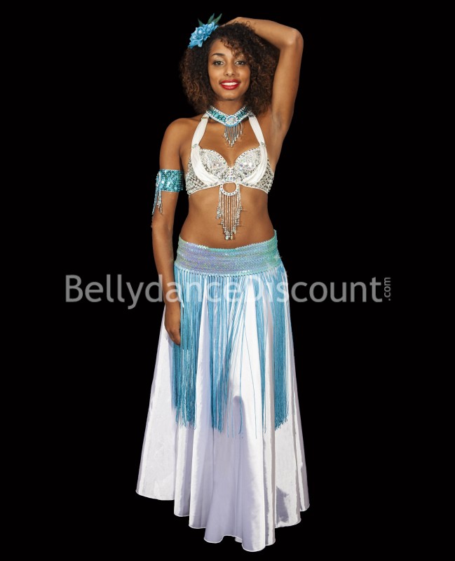 Brazalete de danza del vientre azul celeste