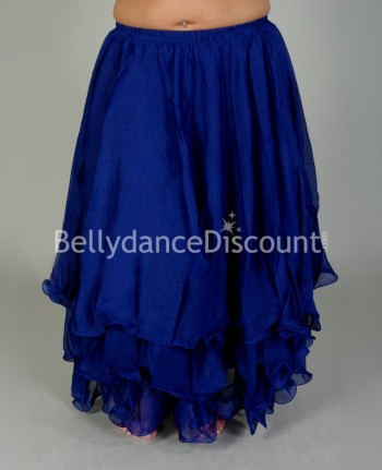  Falda forrada azul oscura para danza del vientre