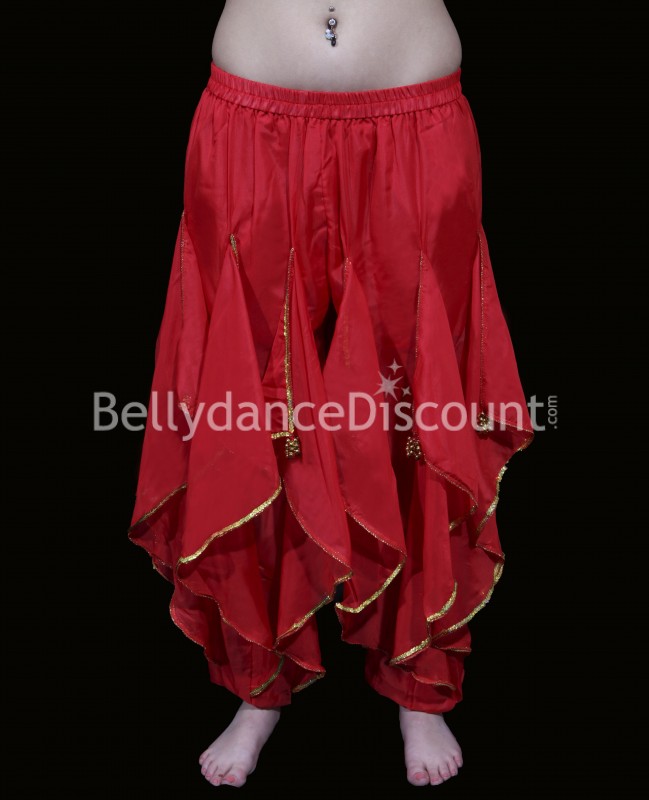 Pantalón Sarouel rojo para danza oriental y Bollywood