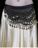 Black belly dance belt with golden sequins