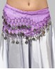 Mauve belly dance belt with silver coins