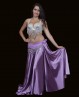 Cintura di danza del ventre malva con sequin argentati