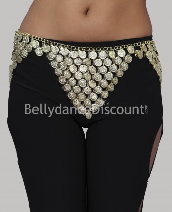 Bellydance metal belt gold sequins