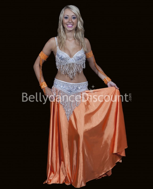 Mangas naranja aperladas para danza oriental