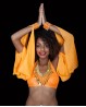 Mangas naranja con velo para danza oriental