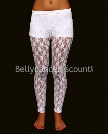Legging de danse blanc en dentelle