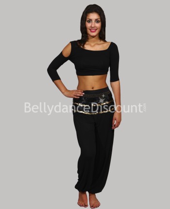 Sarouel noir en coton pour cours de danse