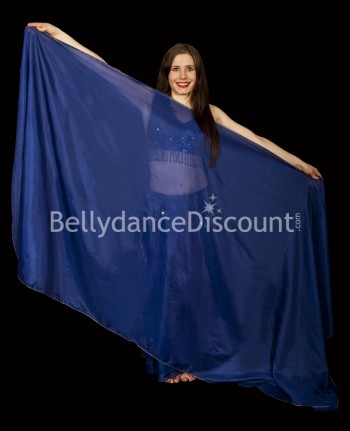 Voile rectangulaire de danse orientale bleu foncé