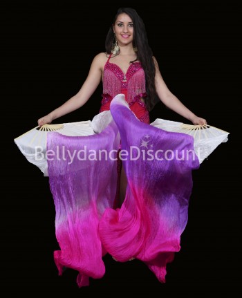 White purple pink belly dance fans (Second choice)