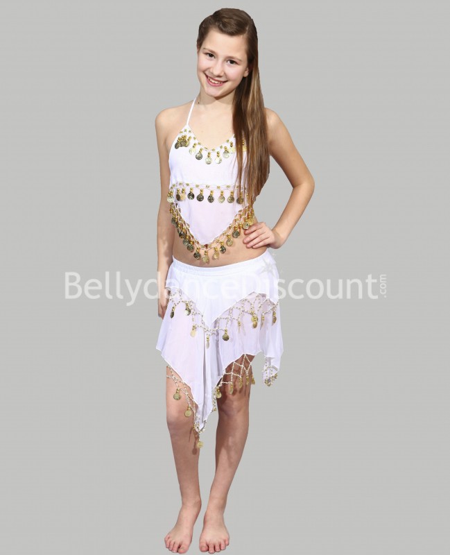 Costume enfant de danse orientale blanc