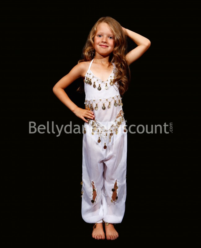 Costume bambina di danza del ventre bianco Costume bambina di danza del ventre bianco
