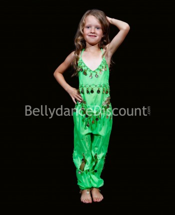 Costume enfant de danse orientale vert pomme