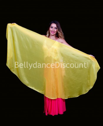 Rounded belly dance veil yellow