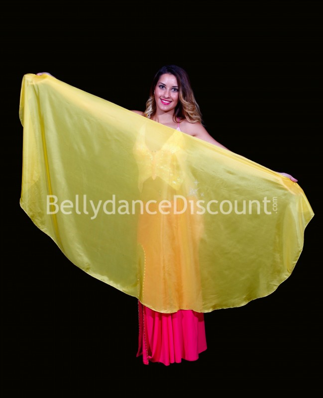 Rounded belly dance veil yellow Rounded belly dance veil yellow