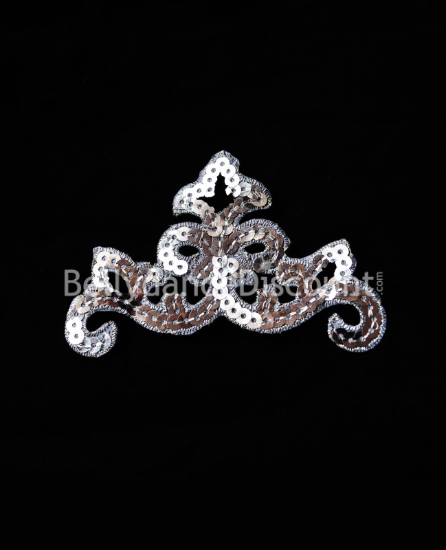 Oriental sew-on pattern silver