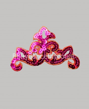 Motif oriental à coudre fuchsia