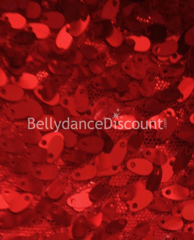 Tessuto rosso scintillante venduto al metro