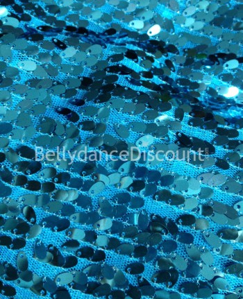 Shiny fabric light blue sold by the meter