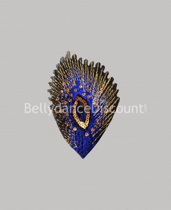 Sew-on feather pattern dark blue