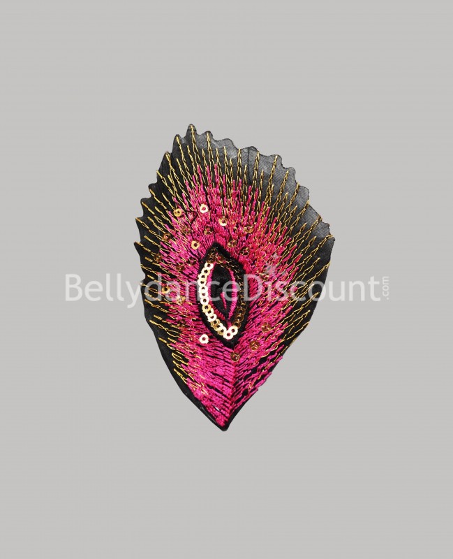 Motivo pluma fucsia para coser