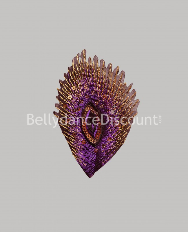 Sew-on feather pattern purple