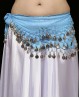 Cintura di danza del ventre azzurra con sequin argentati