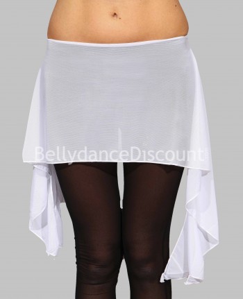 Cinturón blanco para danza del vientre estilo falda
