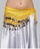 Ceinture de danse orientale jaune à sequins argentés